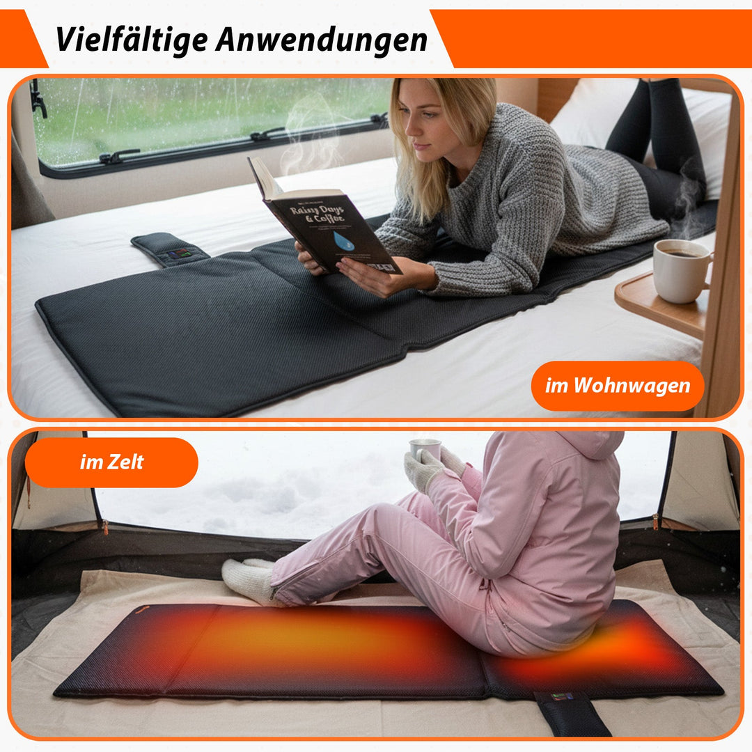 Thermrup Heated Seat Pad 50 x 125 cm – Smart Controller, Battery &amp; AC Powered