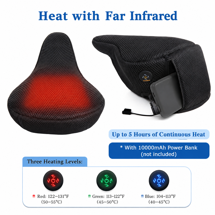 Thermrup Heated Bicycle Seat Cover with Rain Cover