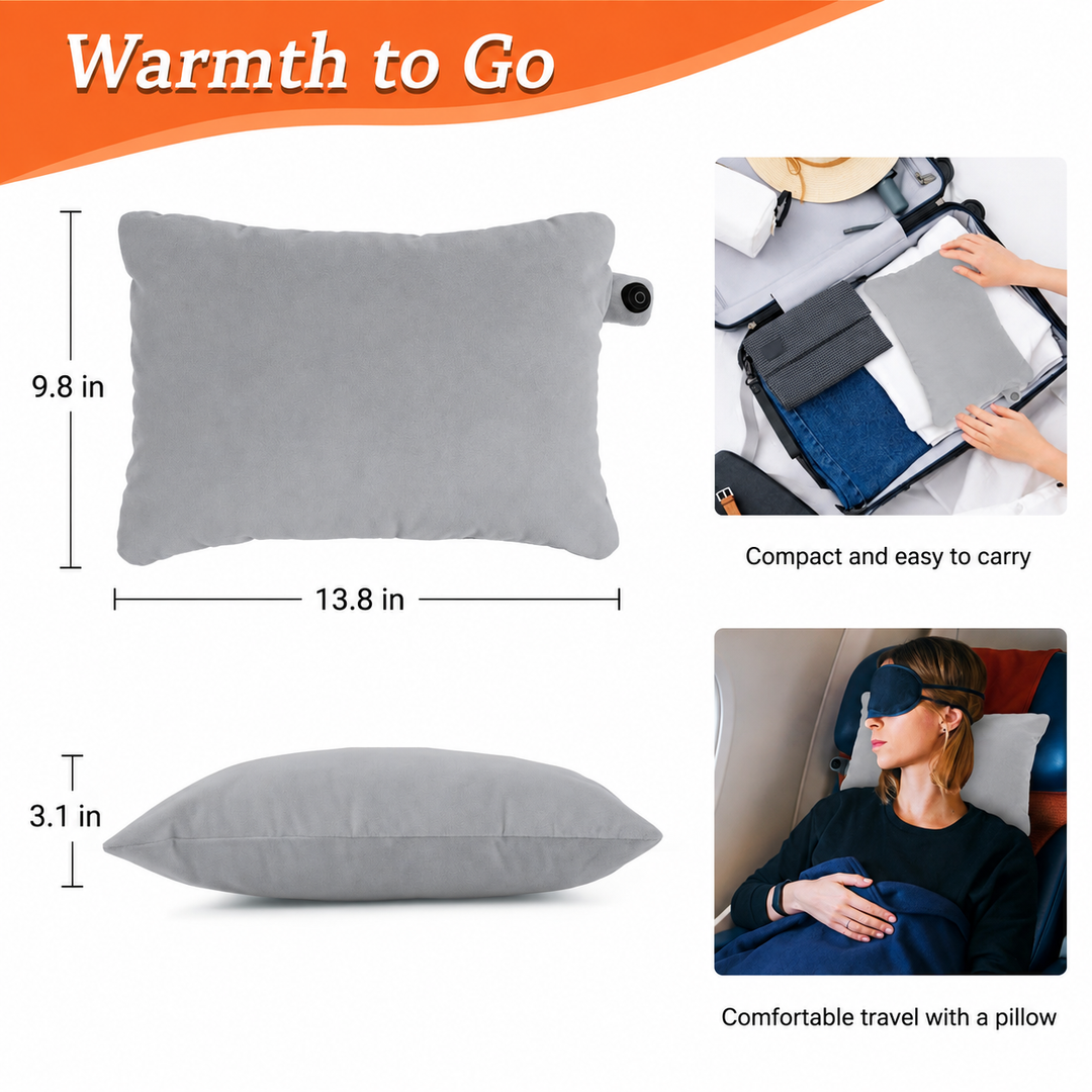 Thermrup Bobo Portable Heating Pad  Pillow– USB, Velvet, 9.8 × 13.8 in