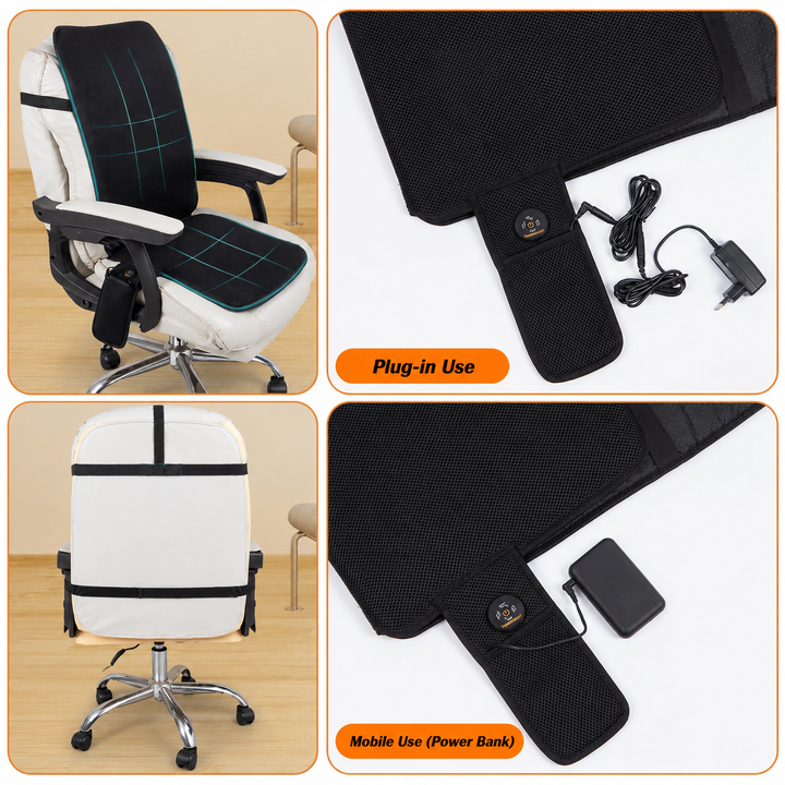 Thermrup Heated Seat Pad 15.75 × 43.3 in – Battery &amp; AC Powered