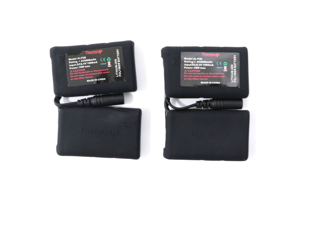 7.4V 2200mAh Li-Po Replacement Batteries for Thermrup Heated Gloves – 2 Pack